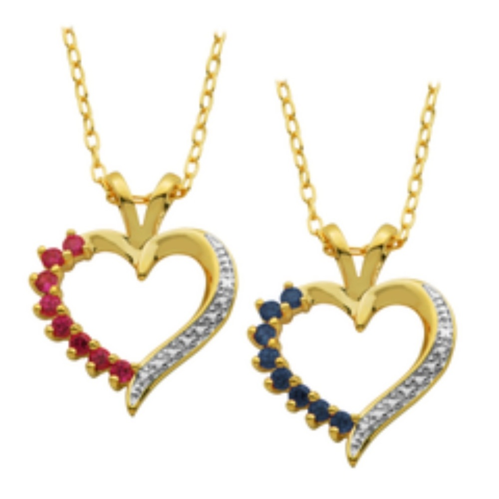 18k gold plated gemstone pendant  with diamond